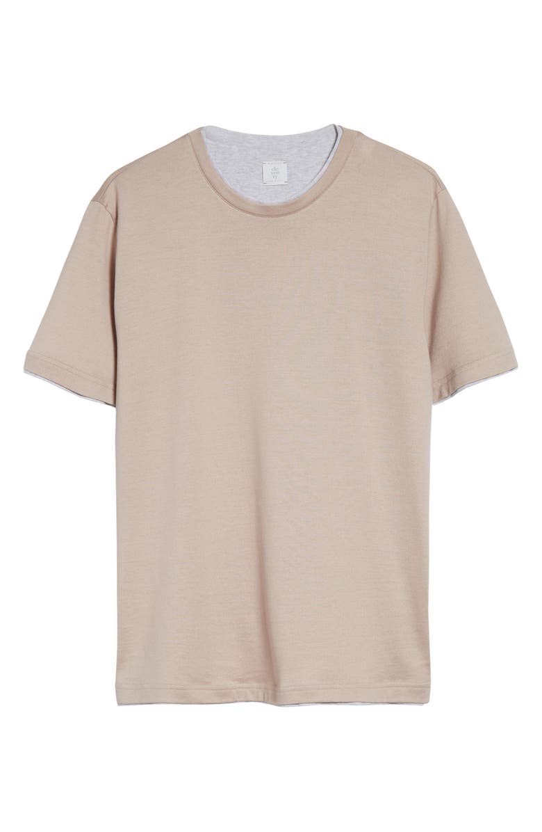 Eleventy Crewneck T-Shirt, Alternate, color, 26-13 Dust Pink/ Light Grey