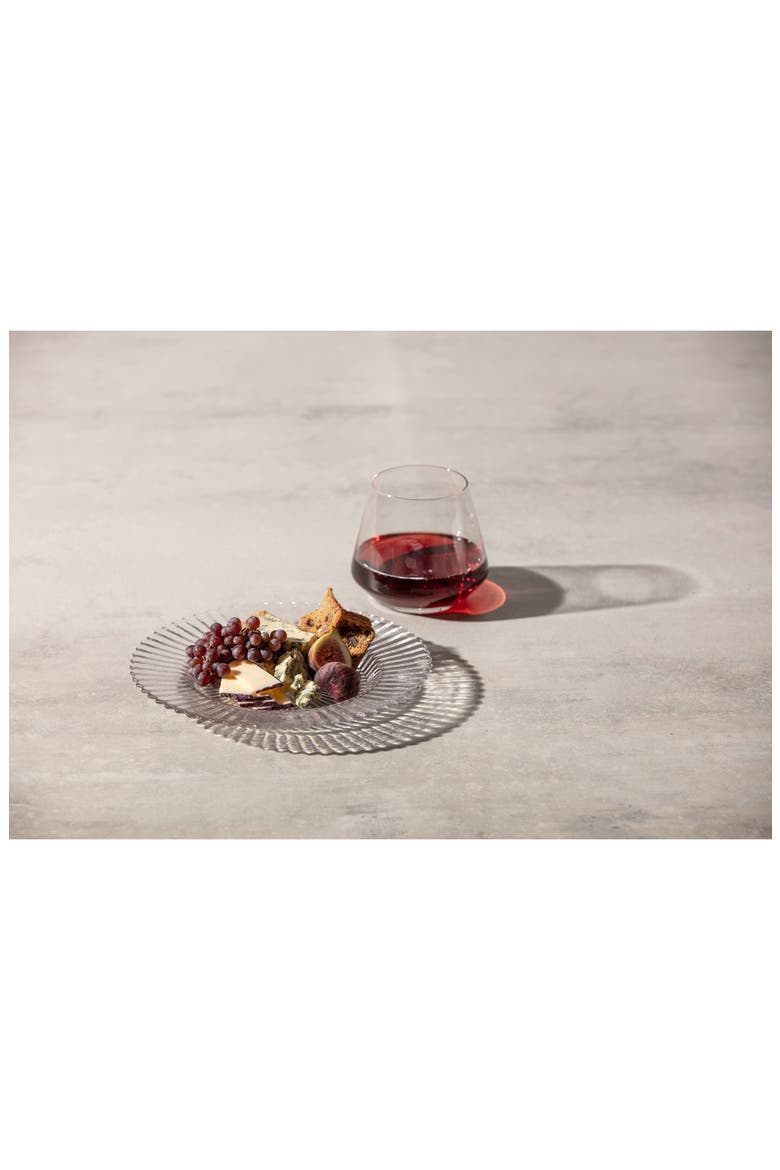 Archie Set of 4 Clear Dessert Plates, Alternate, color, CLEAR