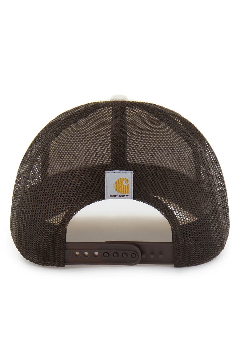 Men's Carhartt x '47 Natural/Brown Detroit Lions Undyed Trucker Adjustable Hat, Alternate, color, Natural
