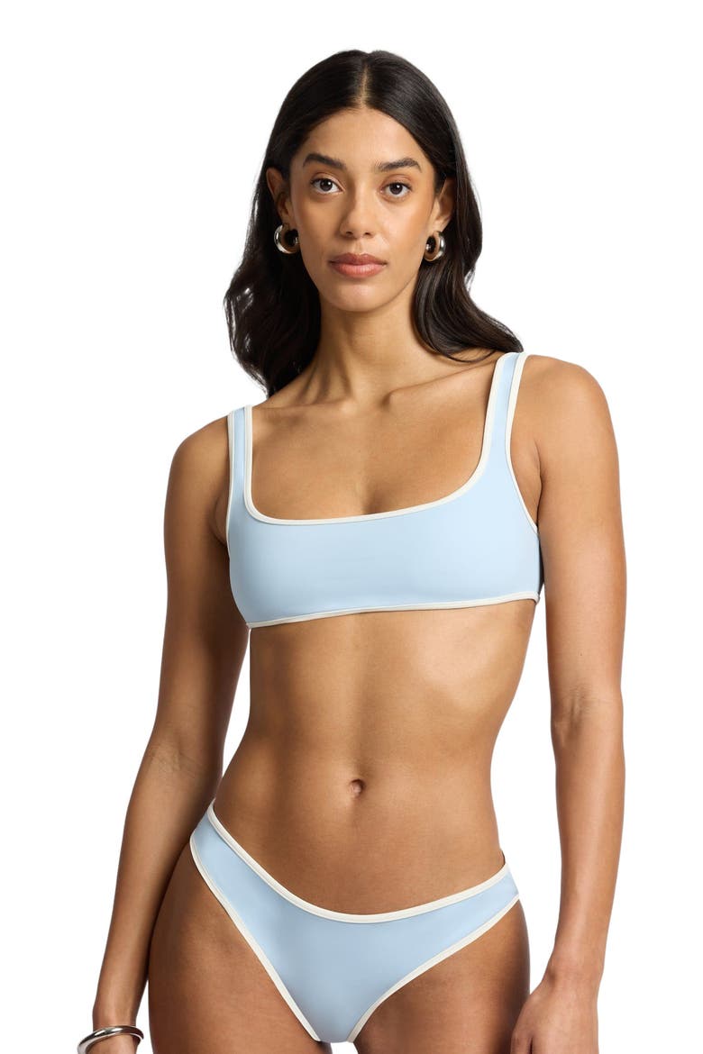 Claire Square Neck Bikini Top, Alternate, color, Sky/White