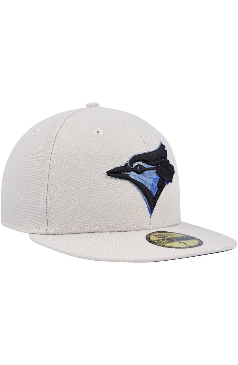 New Era Men's New Era Khaki Toronto Blue Jays Stone Dim Undervisor 59FIFTY Fitted Hat, Alternate, color, 