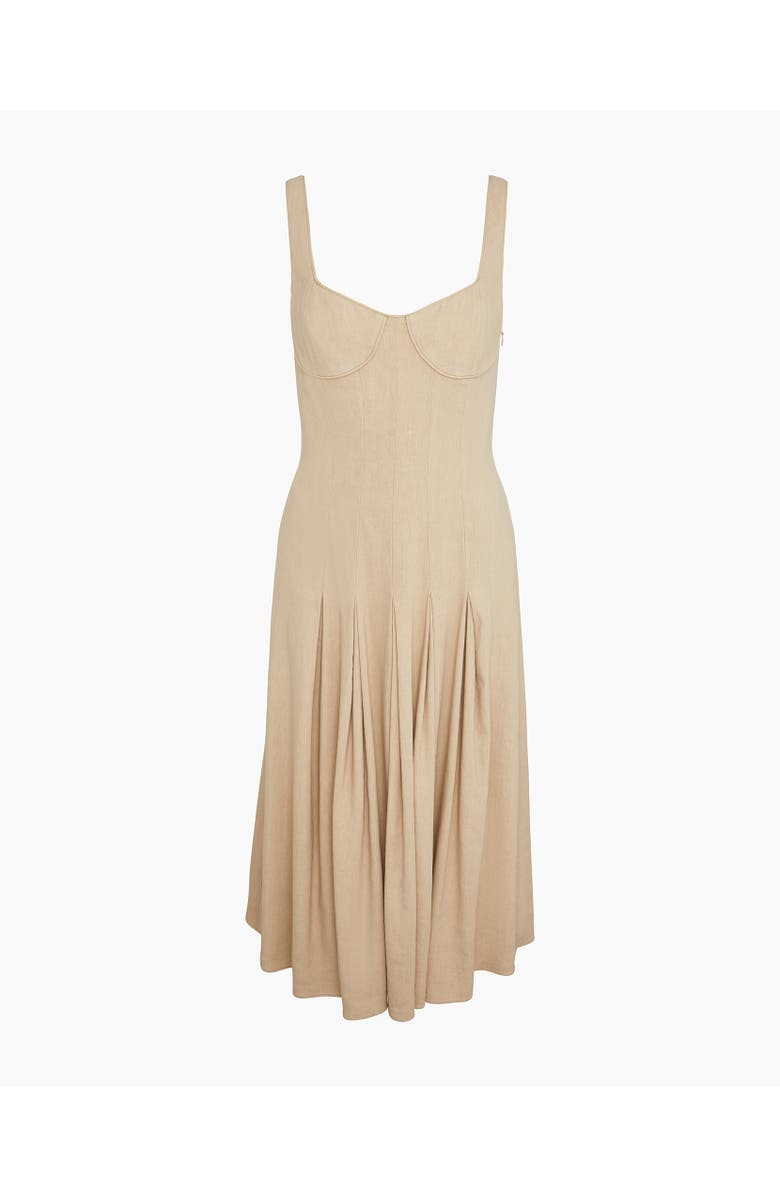 Onia Sweetheart Pleated Dress, Alternate, color, Jute