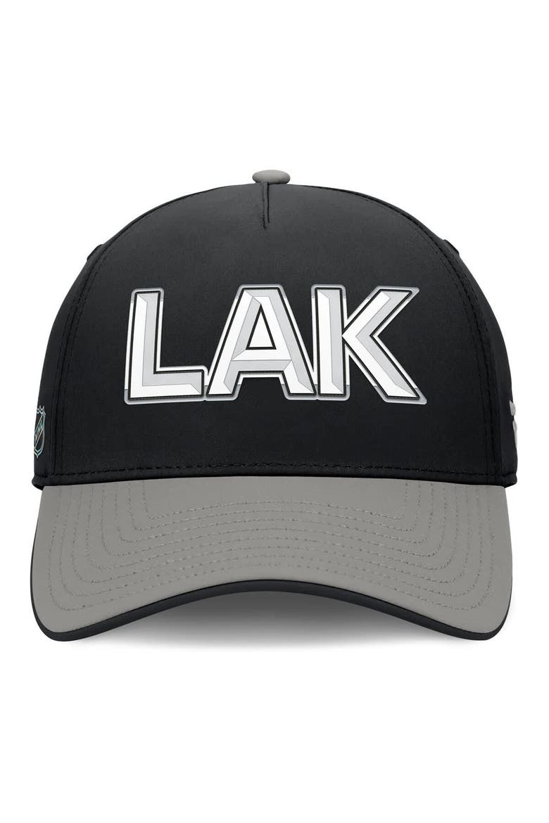 Men's Fanatics Black/Gray Los Angeles Kings Authentic Pro Rink Team Code Flex Hat, Alternate, color, Black
