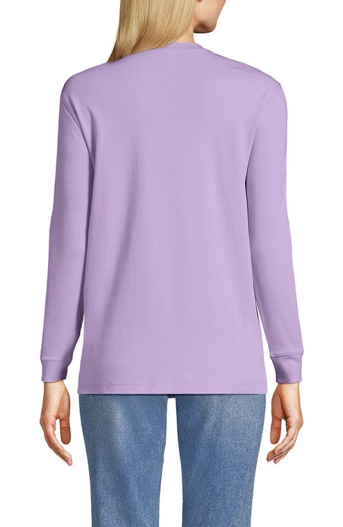 Lands' End Plus Size Crew Neck Long Sleeve Rash Guard Upf 50 Sun Protection Swim Tee In Purple