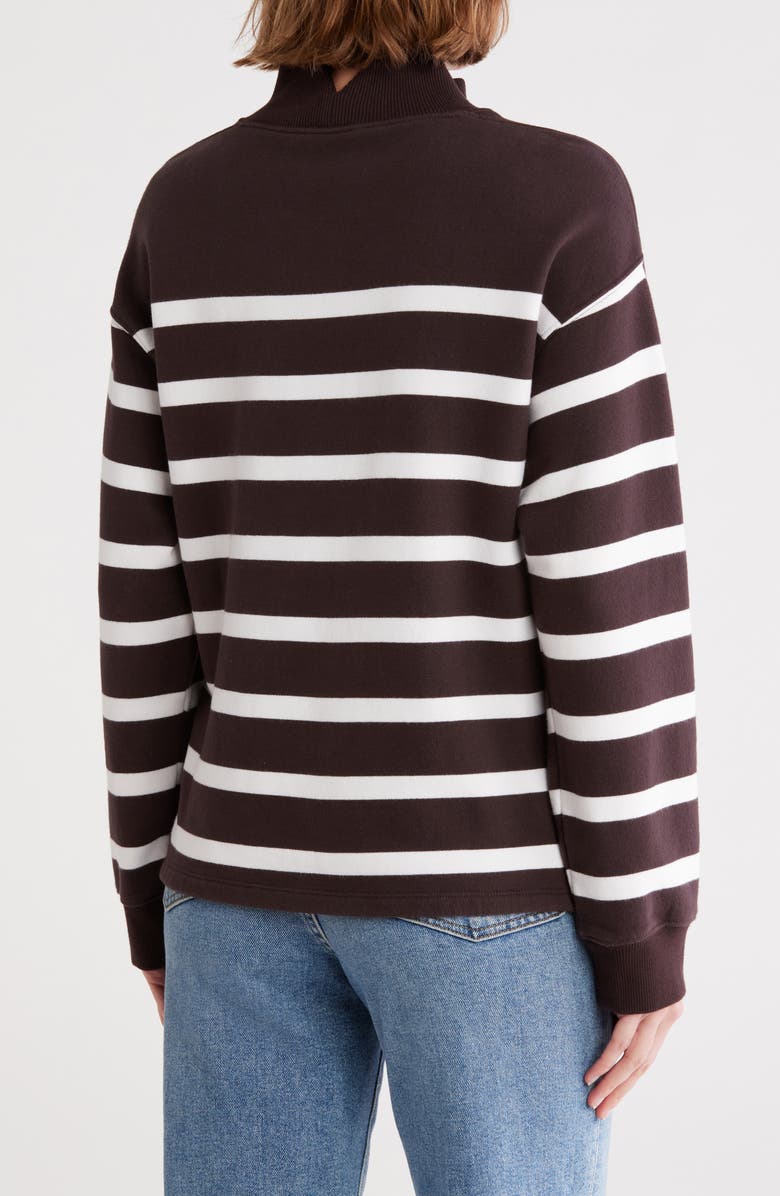 Madewell Stripe Midweight Mock Neck Sweatshirt, Alternate, color, 