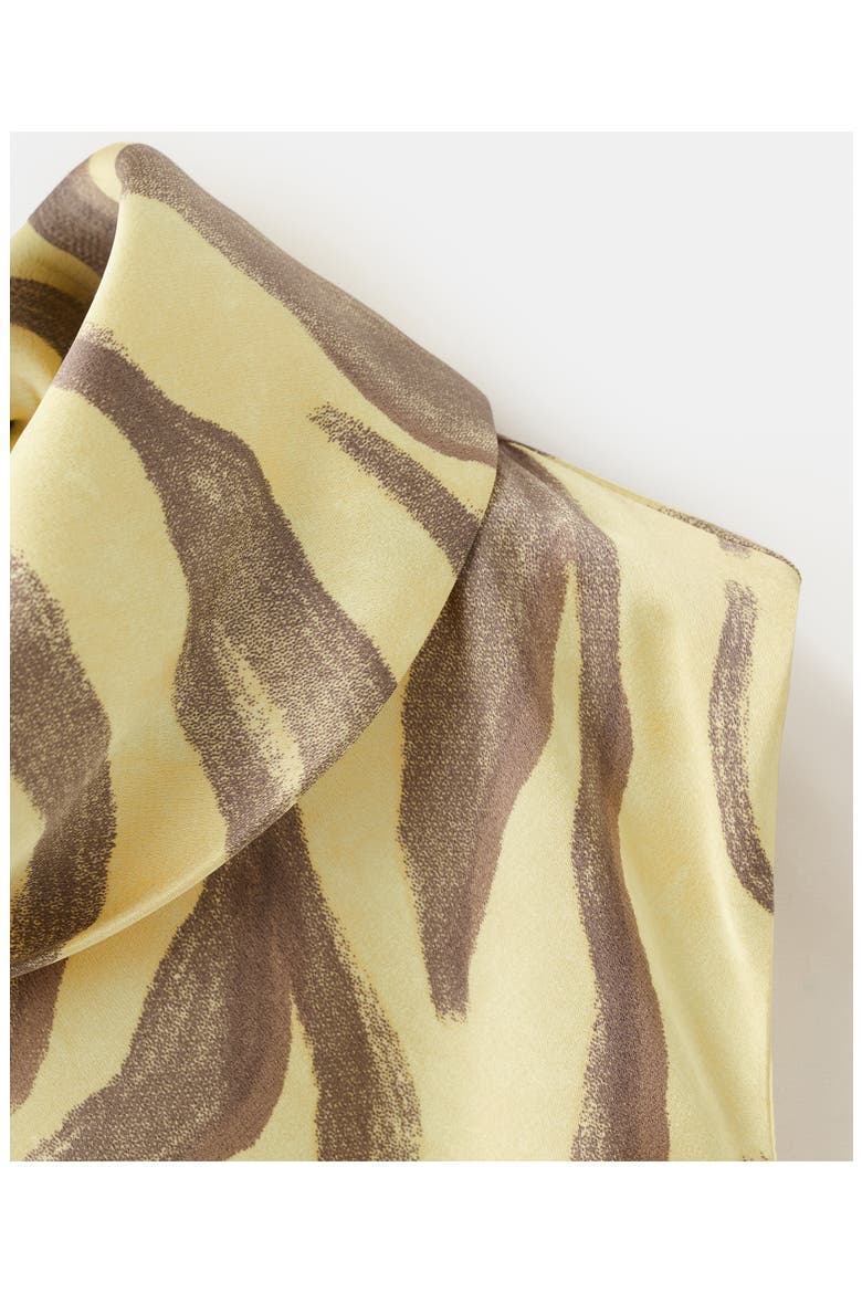 Scarf Detail Zebra Stripe Dress, Alternate, color, YELLOW