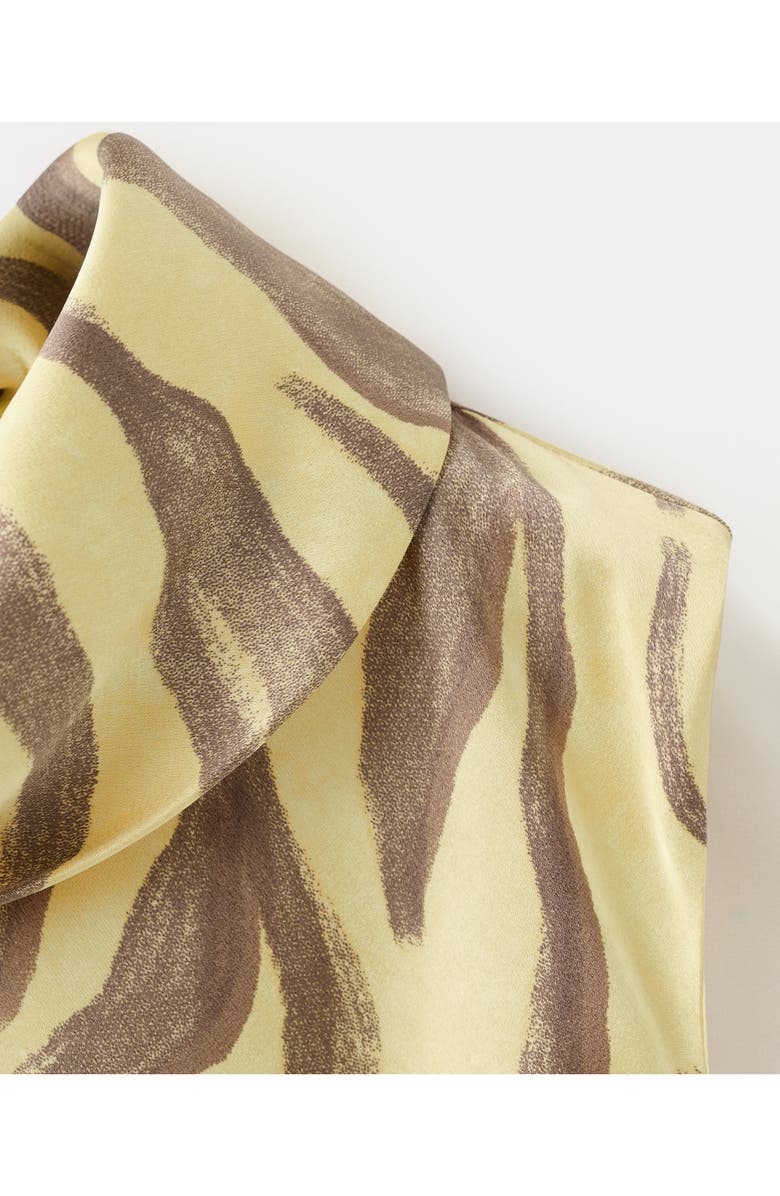 MANGO Scarf Detail Zebra Stripe Dress, Alternate, color, 