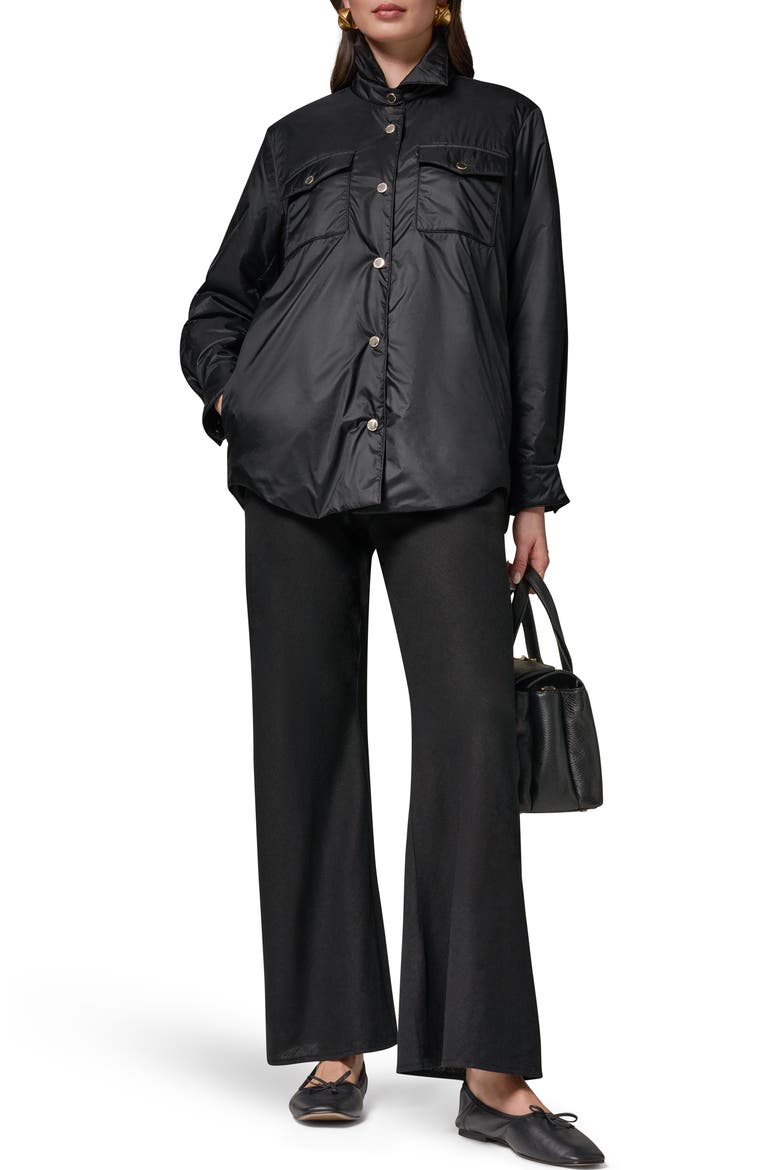Snap Front Shirt Jacket, Alternate, color, BLACK