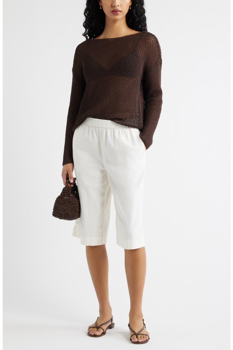 Open Stitch Sweater, Alternate, color, BROWN SEAL