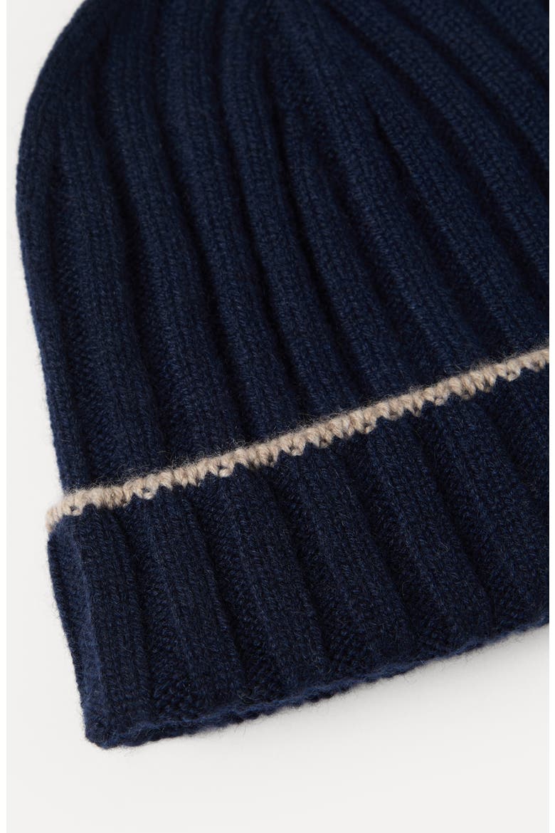 Cashmere rib knit beanie, Alternate, color, Navy Blue