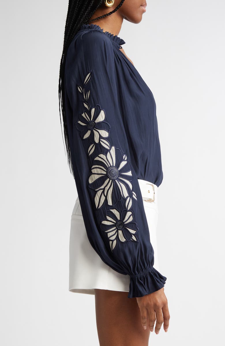 Ramy Brook Nelida Embroidered Top, Alternate, color, Navy