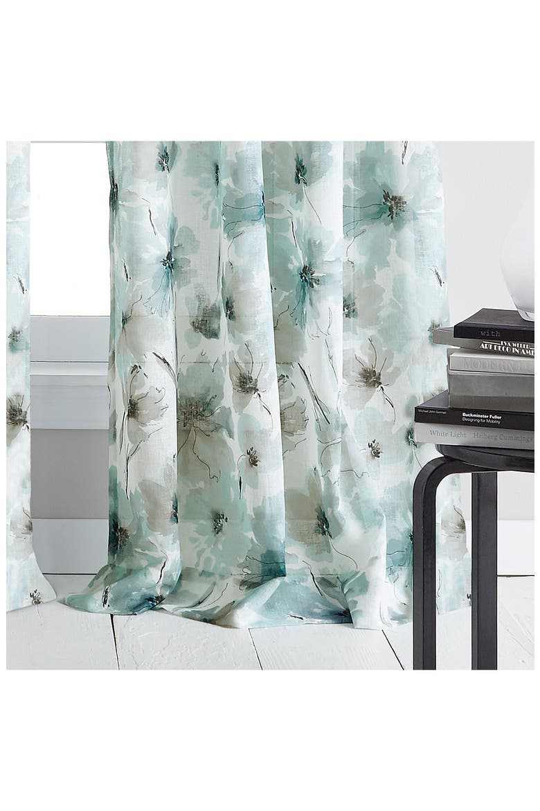 Modern Bloom Curtain Panel, Alternate, color, BLUE