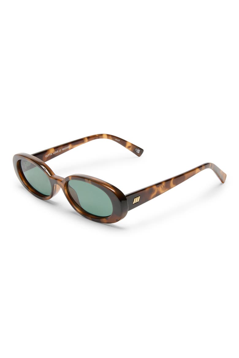 Outta Love 51mm Oval Sunglasses, Alternate, color, TORT / GREEN MONO
