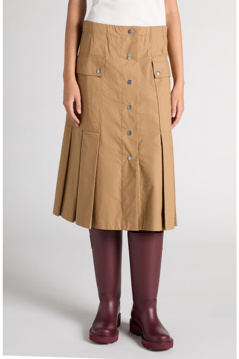 Cotton A-Line Skirt, Main, color, BEIGE