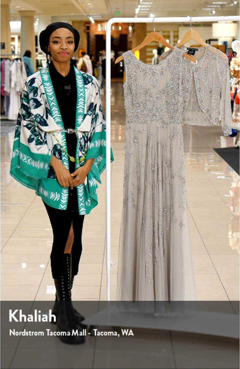 Beaded Mesh Gown with Jacket, sales video thumbnail