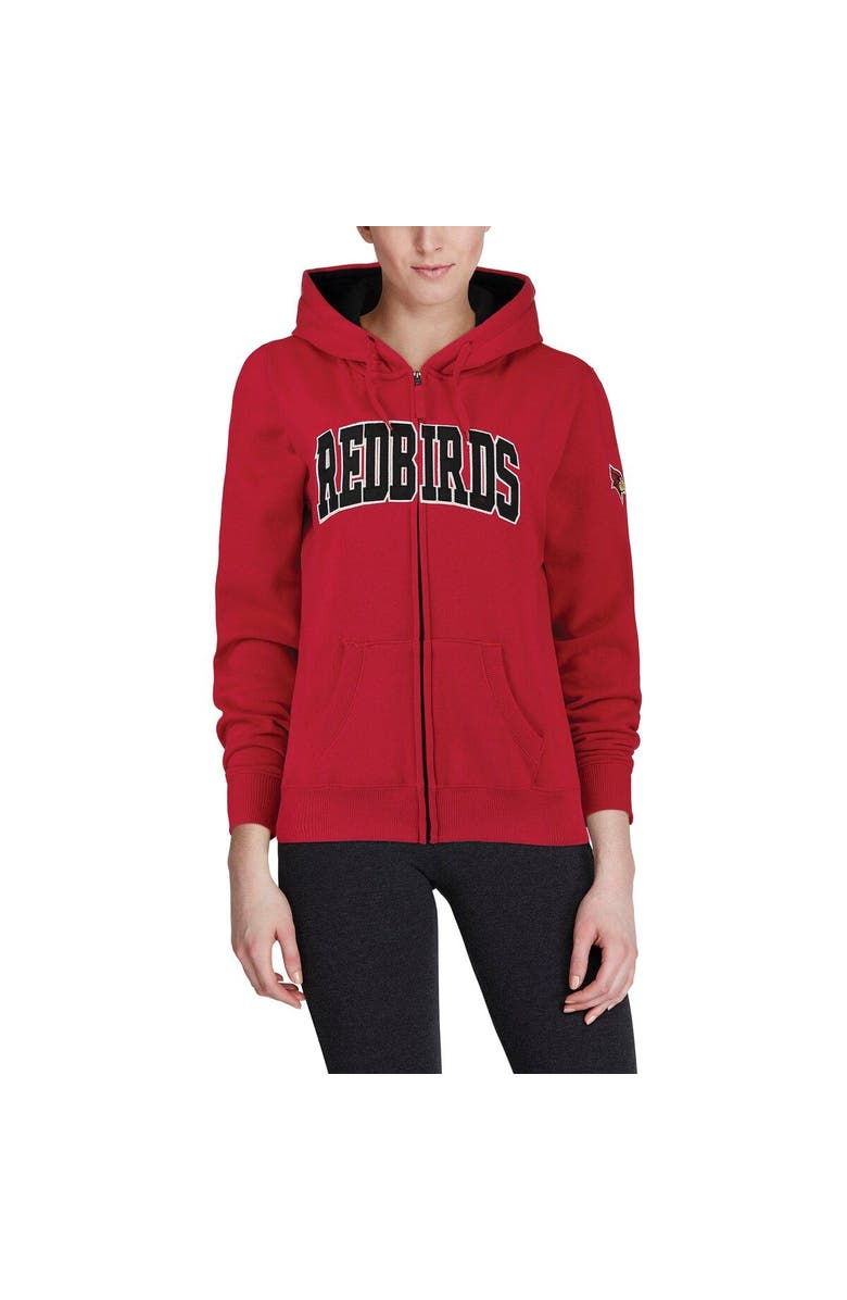 COLOSSEUM Women's Stadium Athletic Red Illinois State Redbirds Arched Name Full Zip Primary Logo Hoodie, Alternate, color, Red