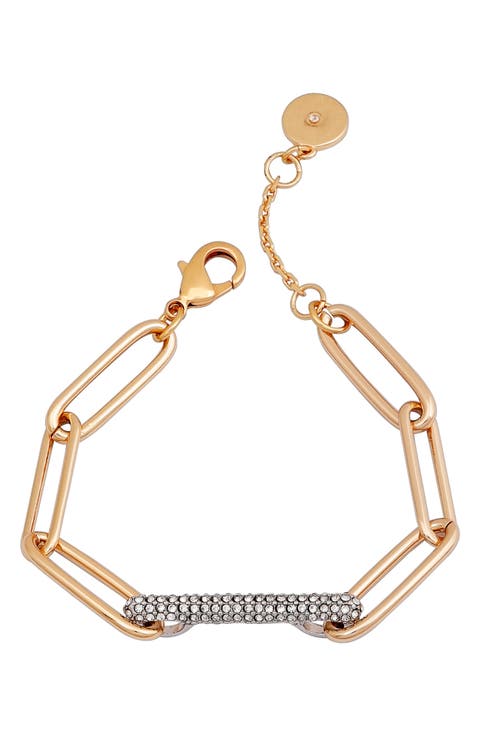Pavé Paper Clip Link Bracelet