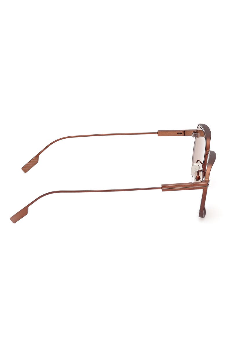 ZEGNA 49mm Geometric Sunglasses, Alternate, color, Matte Vicuna / Ruthenium