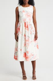 Donna Ricco Floral Sleeveless Fit & Flare Midi Dress