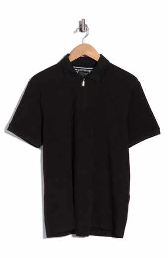 Geo Textured Quarter Zip Polo