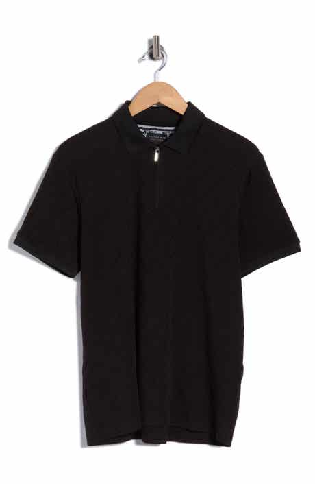 Geo Textured Quarter Zip Polo