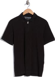 Cactus Man Geo Textured Quarter Zip Polo