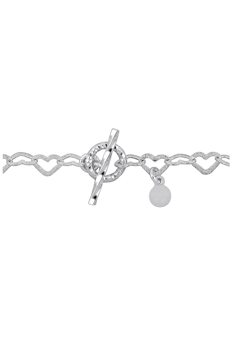 Heart Link Bracelet, Alternate, color, SILVER