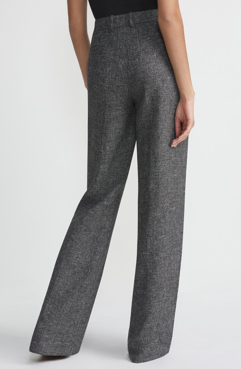 Lafayette 148 New York Gates Basketweave Straight Leg Marled Linen Trousers, Alternate, color, 