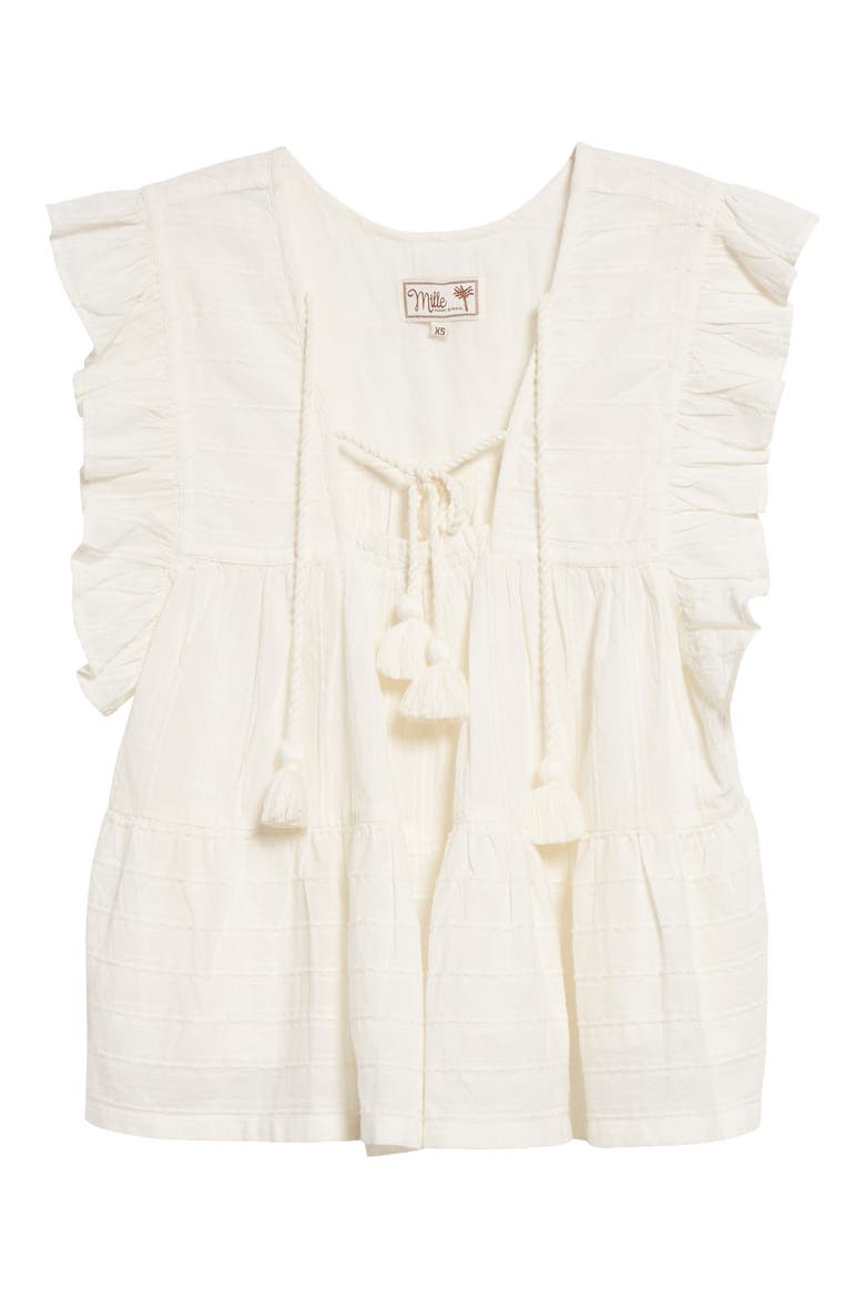 Chelsea Ruffle Cotton Blend Top, Alternate, color, CASABLANCA