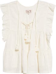 MILLE Chelsea Ruffle Cotton Blend Top