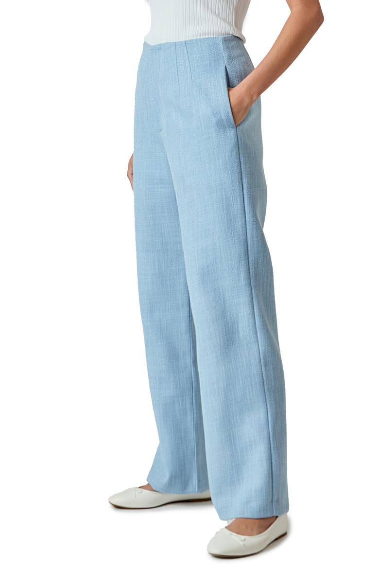 Clean Waist Relaxed Fit Tweed Pants, Alternate, color, BLUE