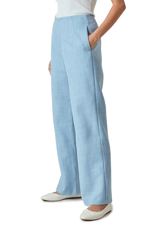Endless Rose Clean Waist Relaxed Fit Tweed Pants In Blue