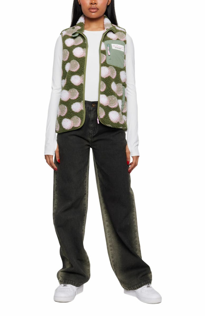 Samii Ryan JACQUARD faux shearling VEST, Main, color, Green