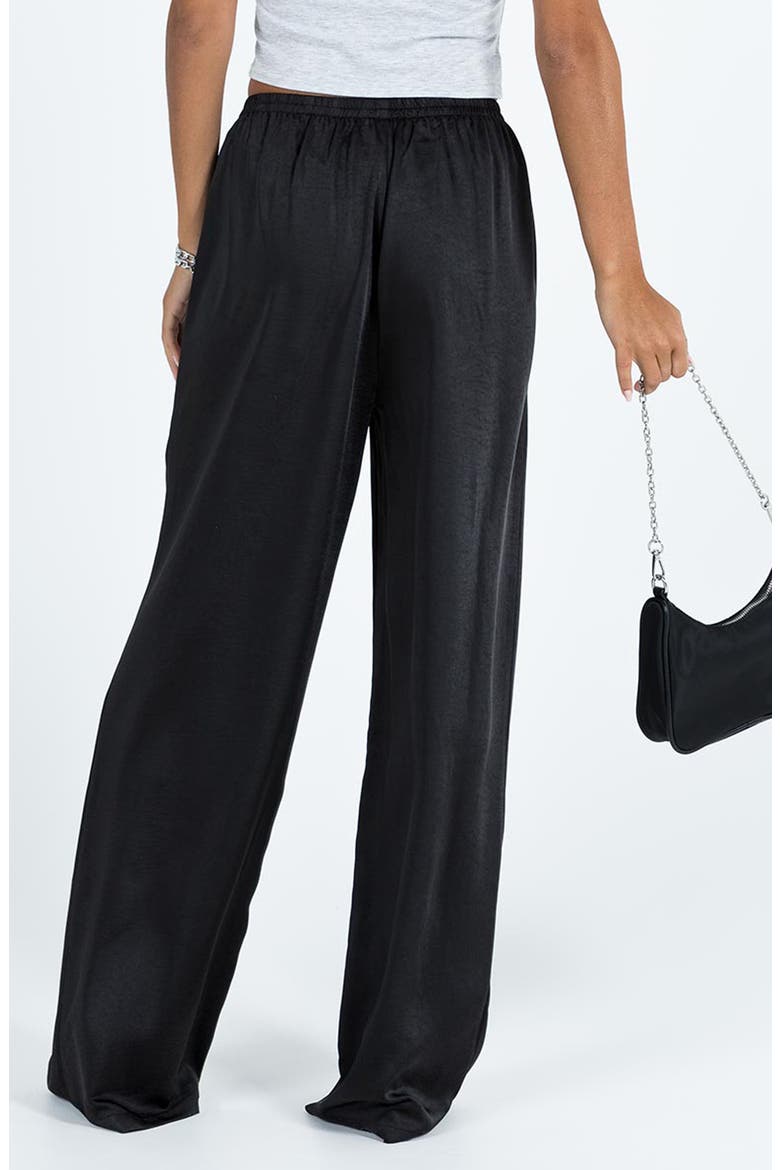 NIxie Wide Leg Satin Pants, Alternate, color, BLACK