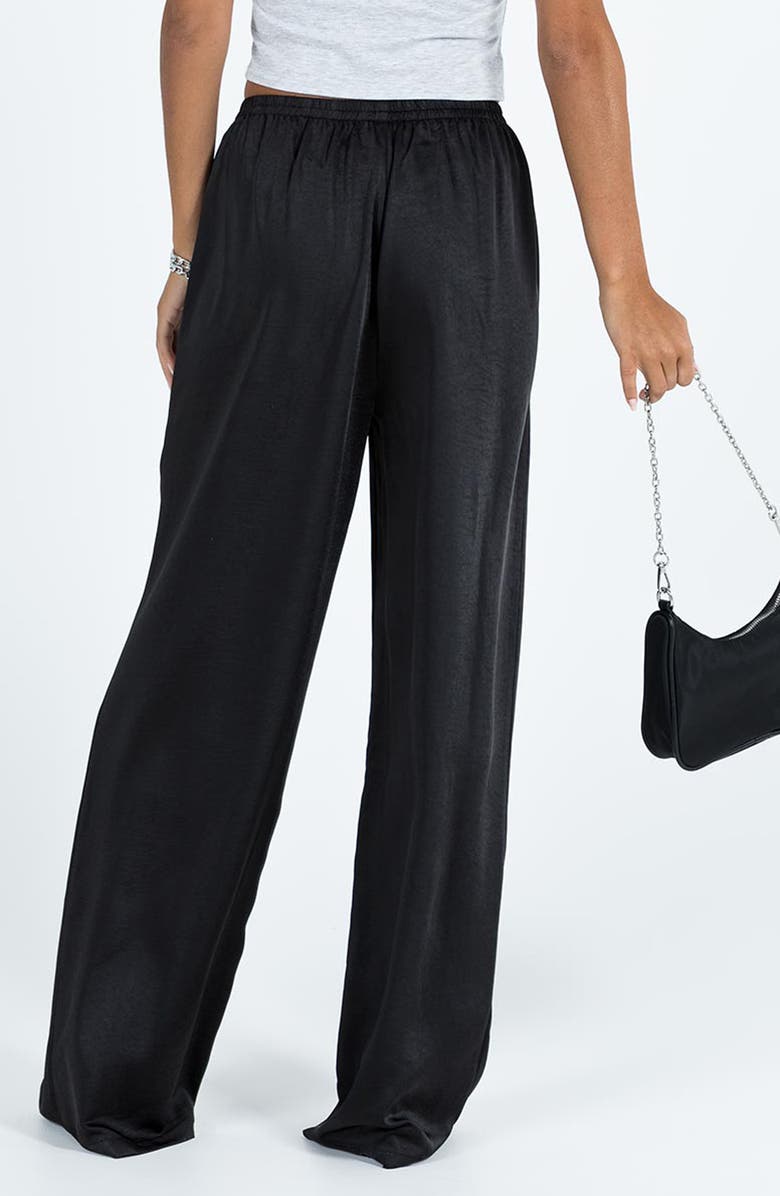 Princess Polly NIxie Wide Leg Satin Pants, Alternate, color, Black