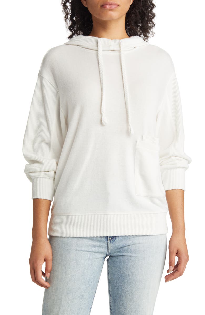 Wit & Wisdom Funnel Neck Hoodie, Main, color, 