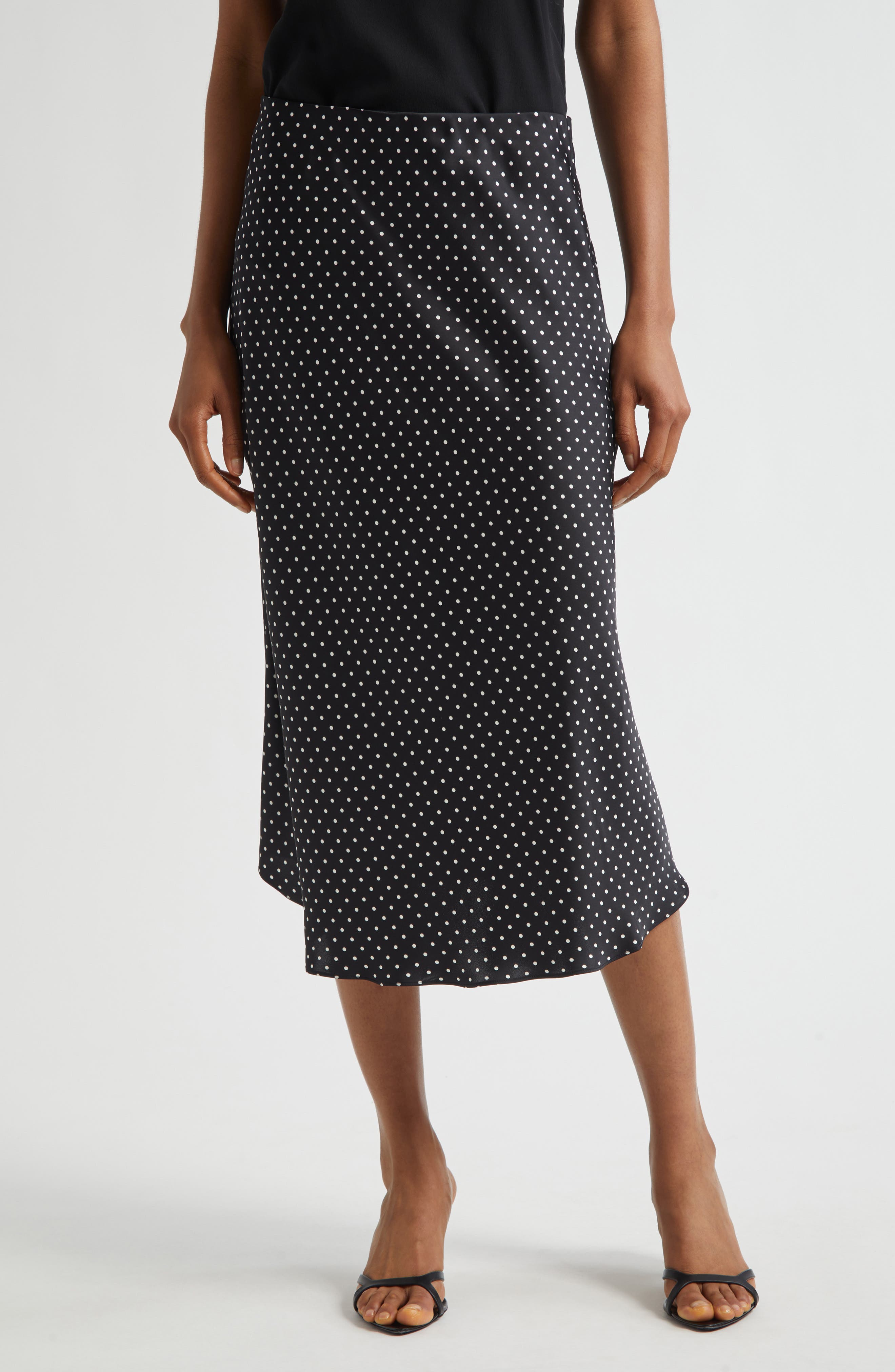 Lauren Ralph Lauren Satin Charmeuse Midi Skirt