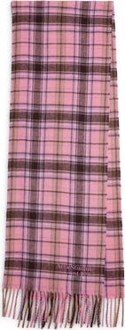 Acne Studios Canada Check Recycled Cashmere Blend Fringe Scarf