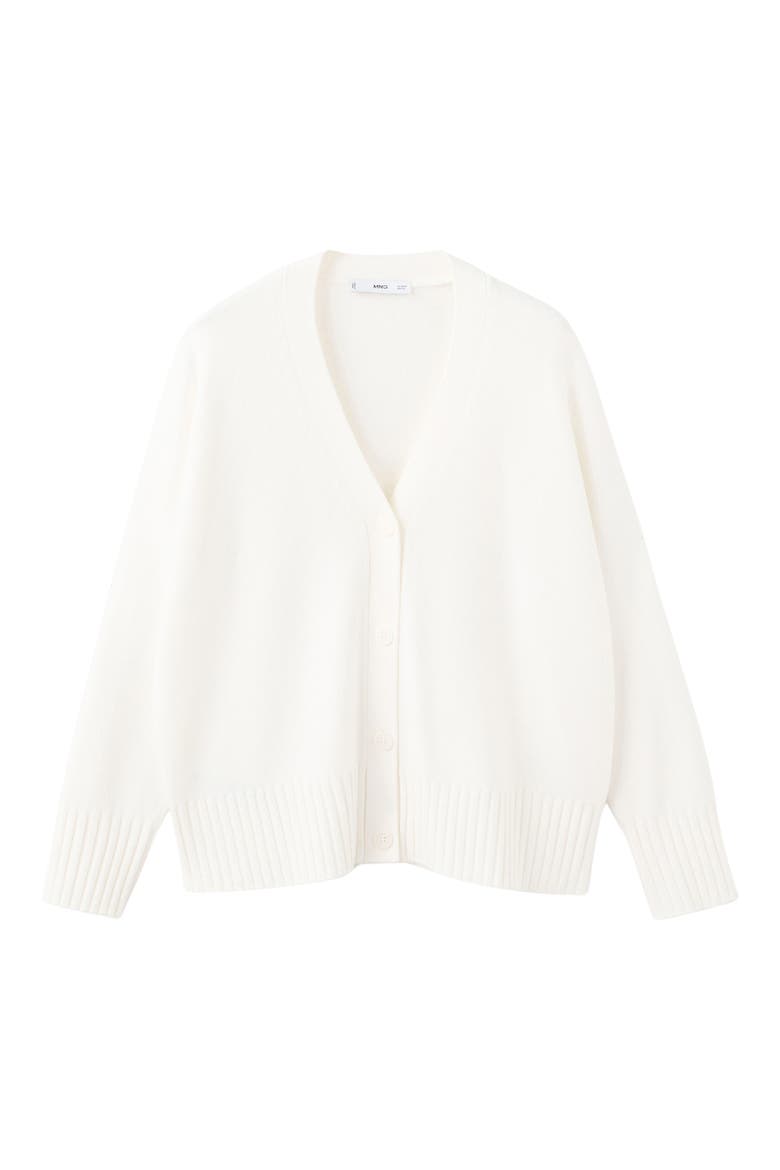 V-Neck Cardigan, Main, color, WHITE
