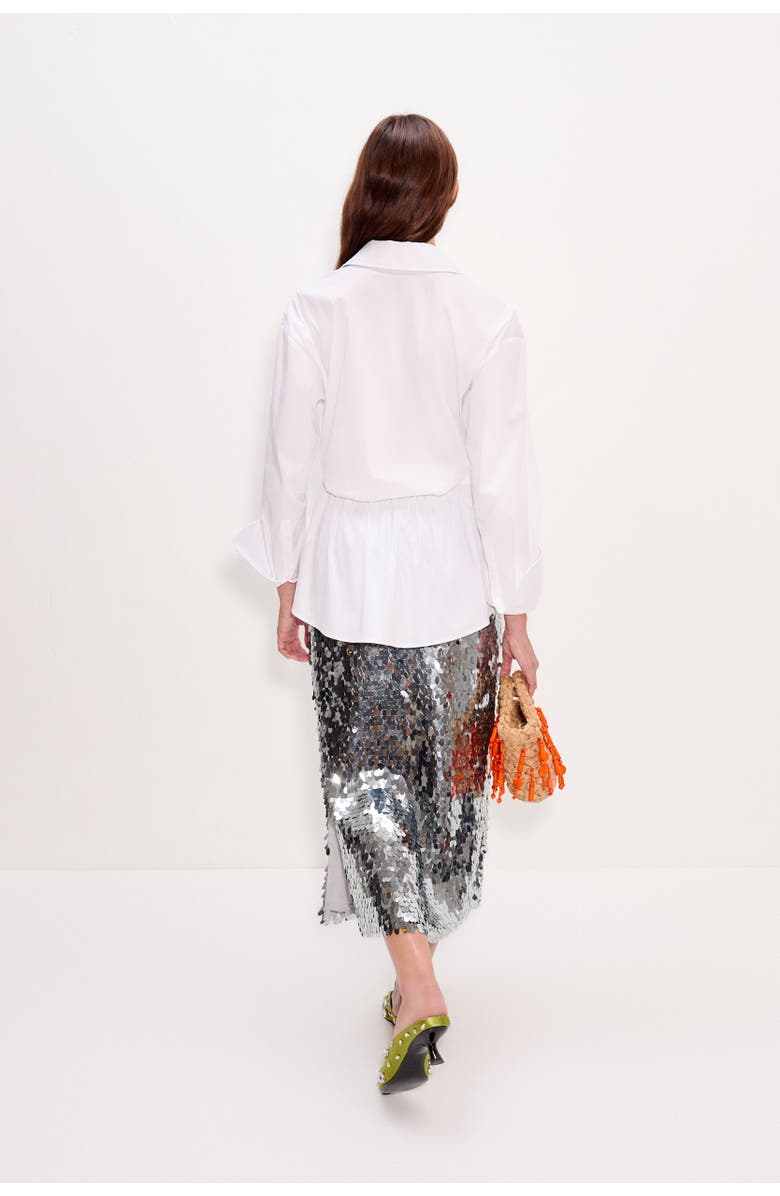 SIMONMILLER SIMON MILLER Mia Sequin Midi Skirt, Satellite Silver, Alternate, color, Satellite Silver