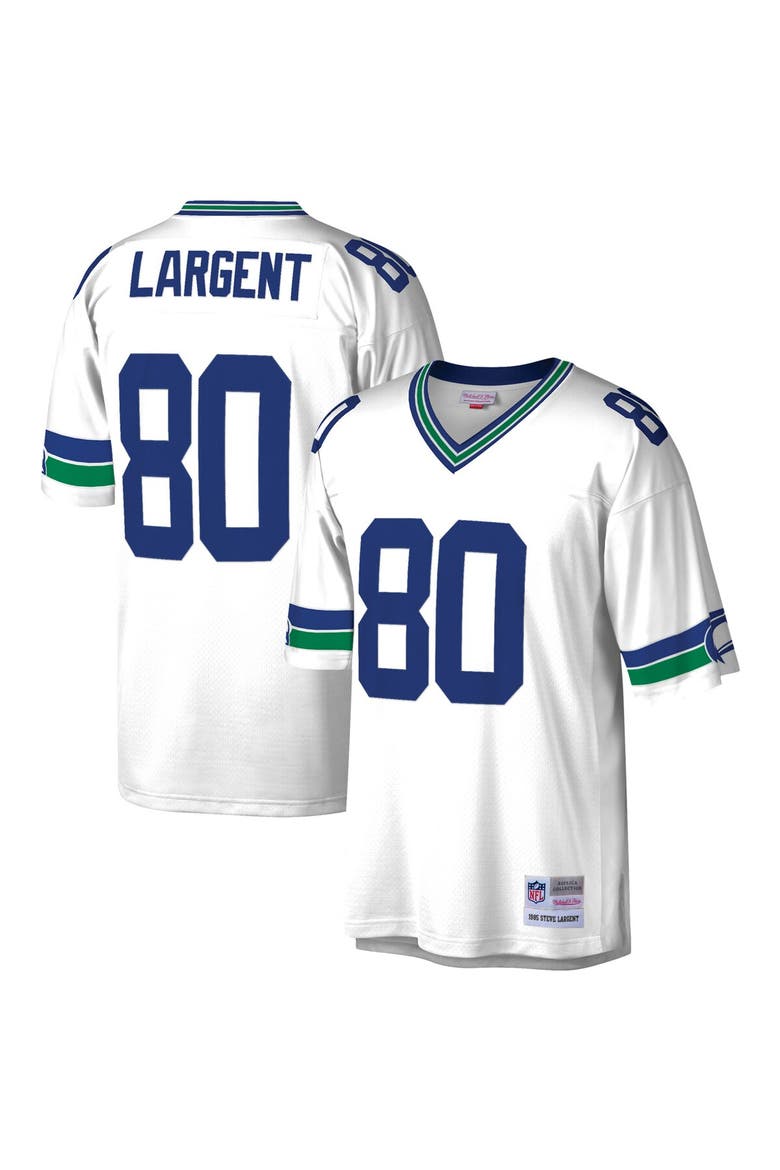 Men's Mitchell & Ness Steve Largent White Seattle Seahawks Legacy Replica Jersey, Main, color, White