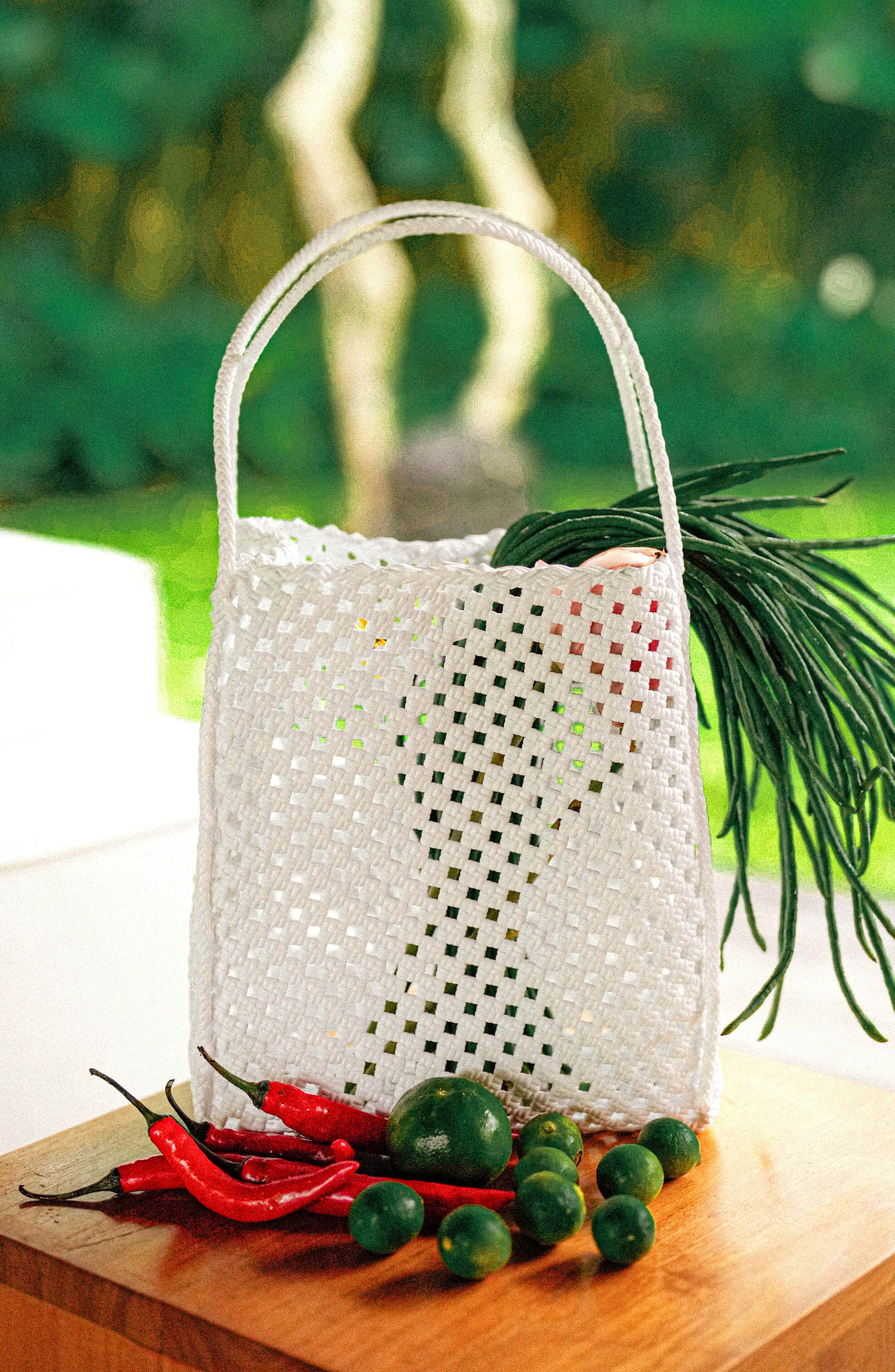 Julian Recycled Market Tote Bag, Alternate, color, White