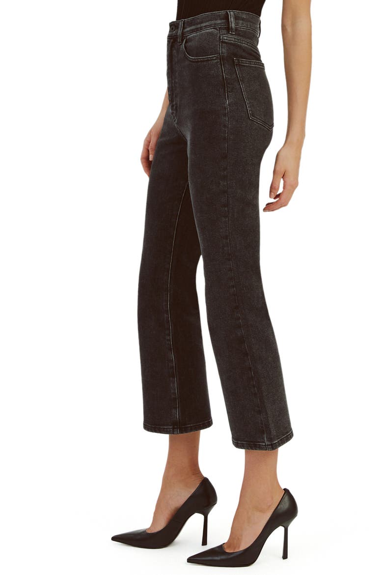 Heidi High Waist Flare Crop Jeans, Alternate, color, WASHED BLACK