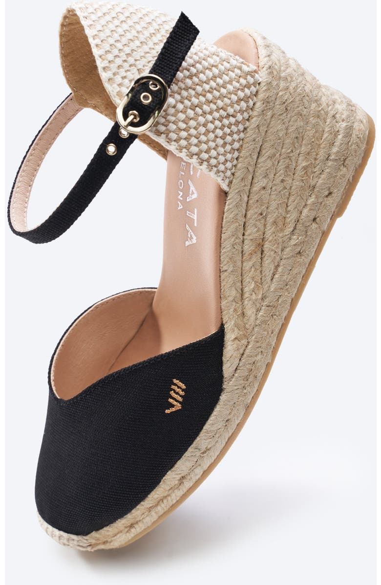 VISCATA Reus Canvas Espadrille Wedges, Alternate, color, Black