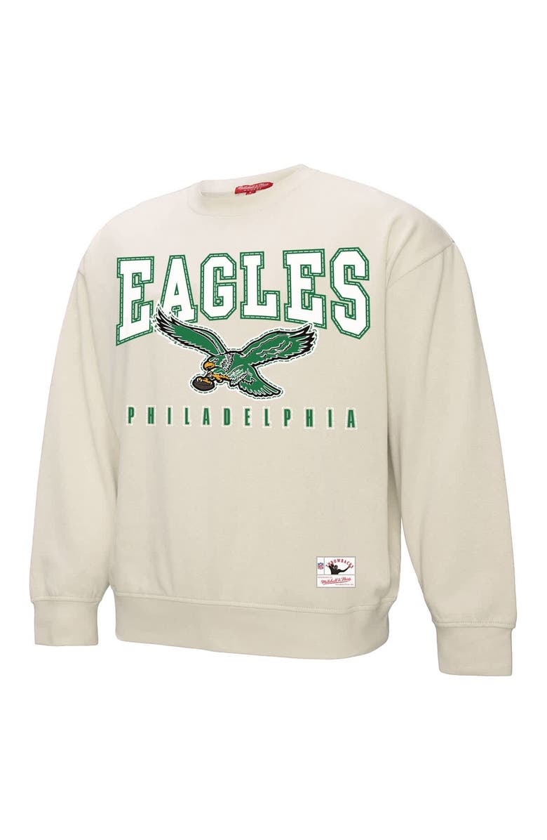 Mitchell & Ness Women's Mitchell & Ness Cream Philadelphia Eagles Fandom Fleece Pullover Sweatshirt, Alternate, color, Cream