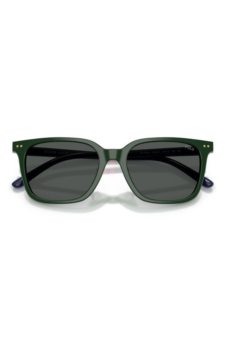 54mm Square Sunglasses, Alternate, color, SHINY GREEN / DARK GREY