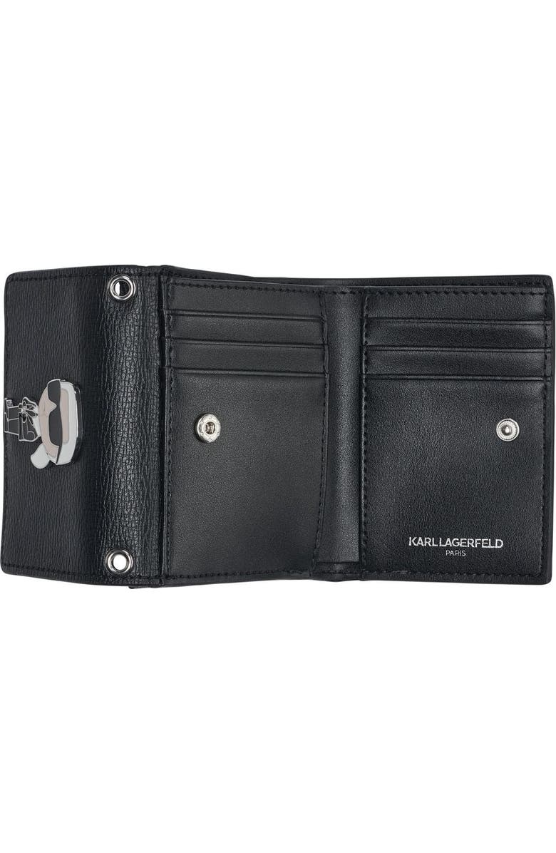 KARL LAGERFELD PARIS Wallet On Chain, Alternate, color, Black/Black Multi