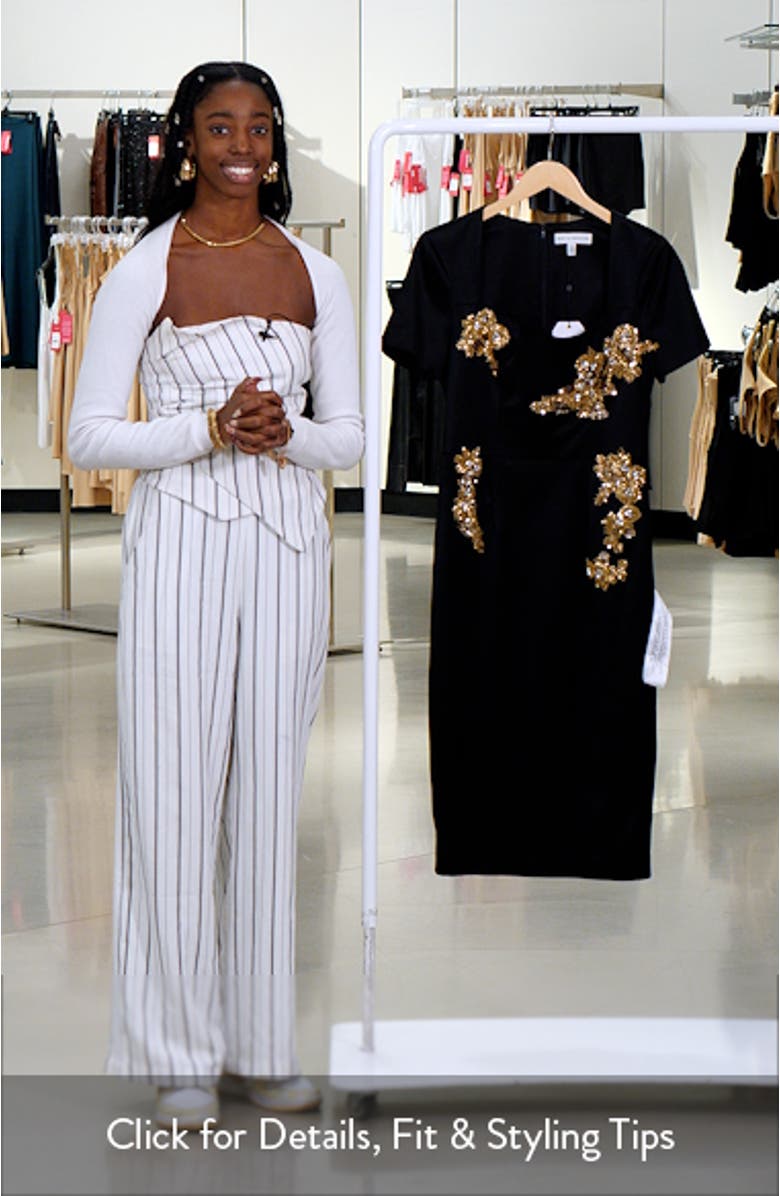 Terri Beaded Floral Detail Cocktail Midi Dress, sales video thumbnail