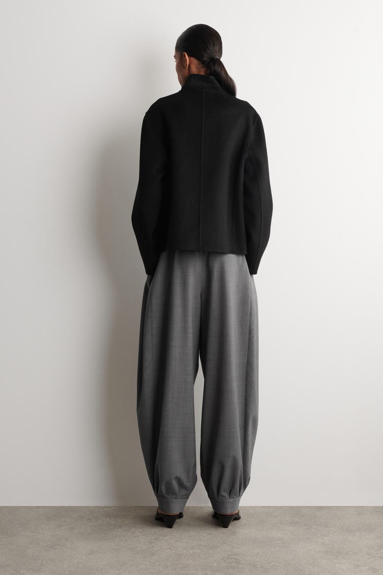 Structured Double-Faced Wool Jacket, Alternate, color, BLACK