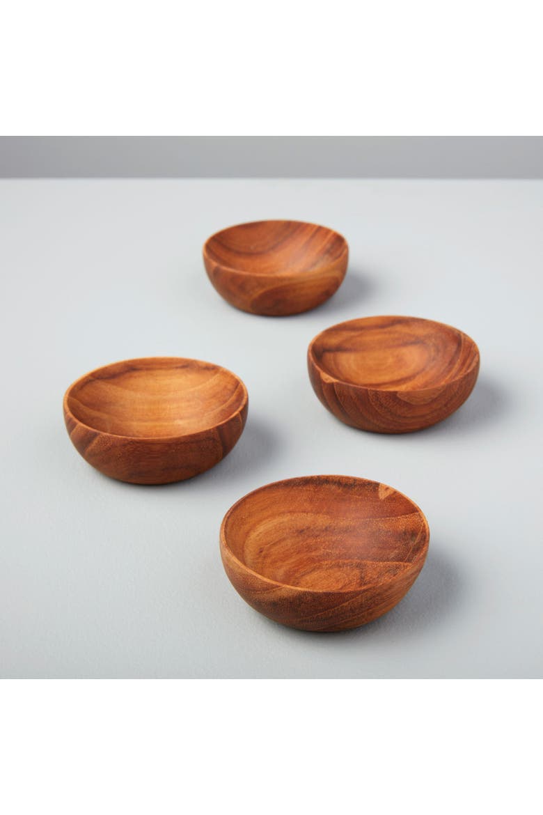 Teak Pinch Bowls - Set of 4, Alternate, color, Teak